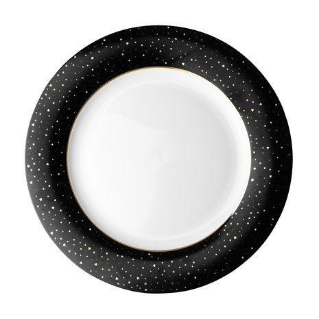 Dutch Rose dinerbord 26 zwart glitter